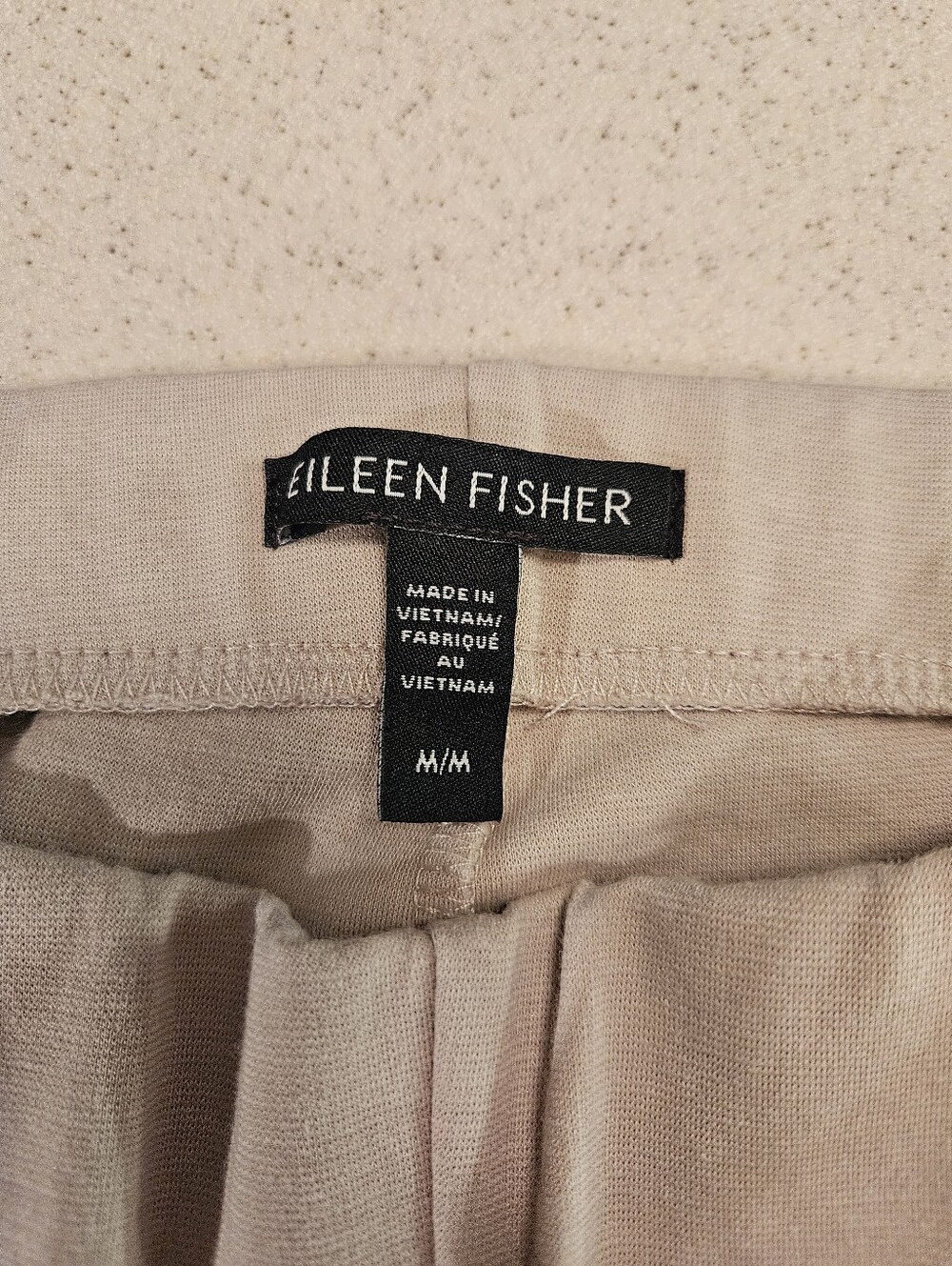 Eileen Fisher SZ M Beige Pull On Wide Leg Basic Organic Cotton Cropped Pants - Picture 4 of 11